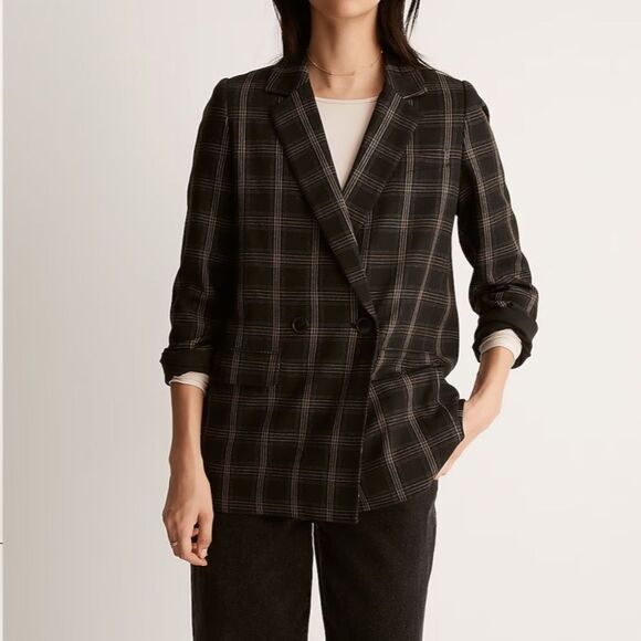 Madewell The Caldwell Double-Breasted Blazer in Seaton Plaid - Picture 5 of 8